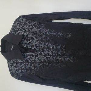 7 Diamonds Black collared dress shirt